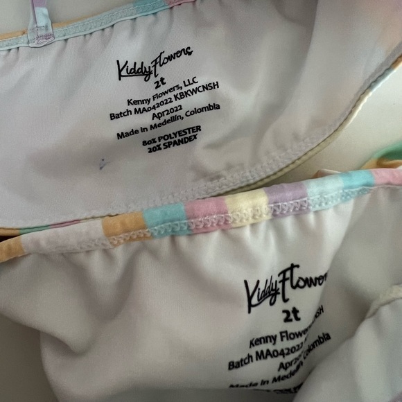 Kenny Flowers North Shore Girls Striped Ruffle Bikini Set 2T - Picture 3 of 4
